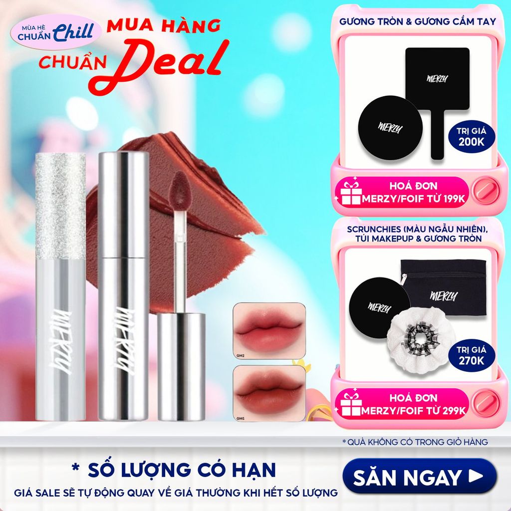 [Merzy Glam Vỏ Bạc] Son Kem Lì Mềm Mịn, Lâu Trôi Merzy The Glam Mellow Tint 4g