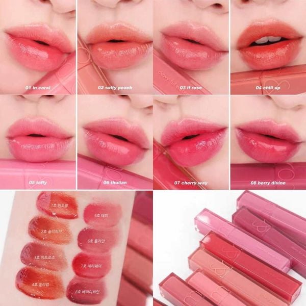  Son Tint Bóng Romand Siêu Lì Cho Đôi Môi Căng Mọng Dewyful Water Tint 5g 