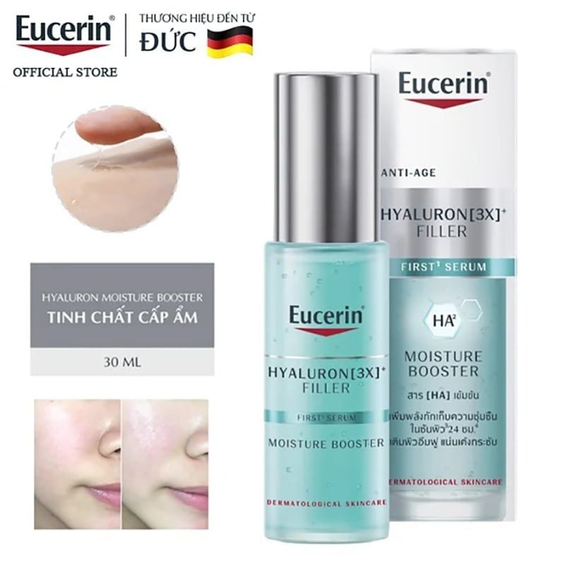 Serum Eucerin Tinh Chất Dưỡng Cấp Ẩm, Hỗ Trợ Hạn Chế Lão Hóa Eucerin Anti-age Hyaluron-filler First Serum HA Moisture Booster 30ml