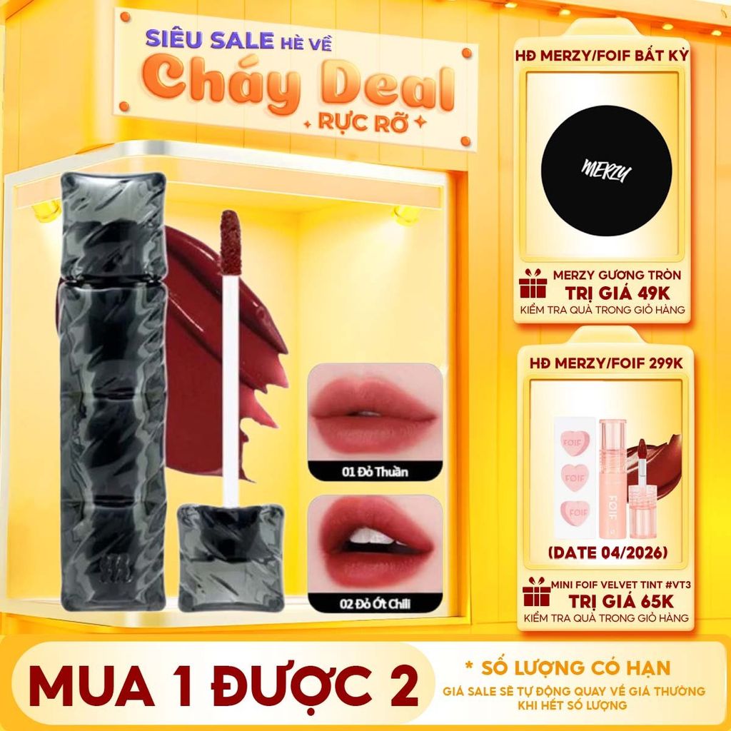 [NEW][V6 PUFFER][SON PHAO] Son Kem Lì Bền Màu, Lâu Trôi Merzy Puffer Velvet Tint 3.7g