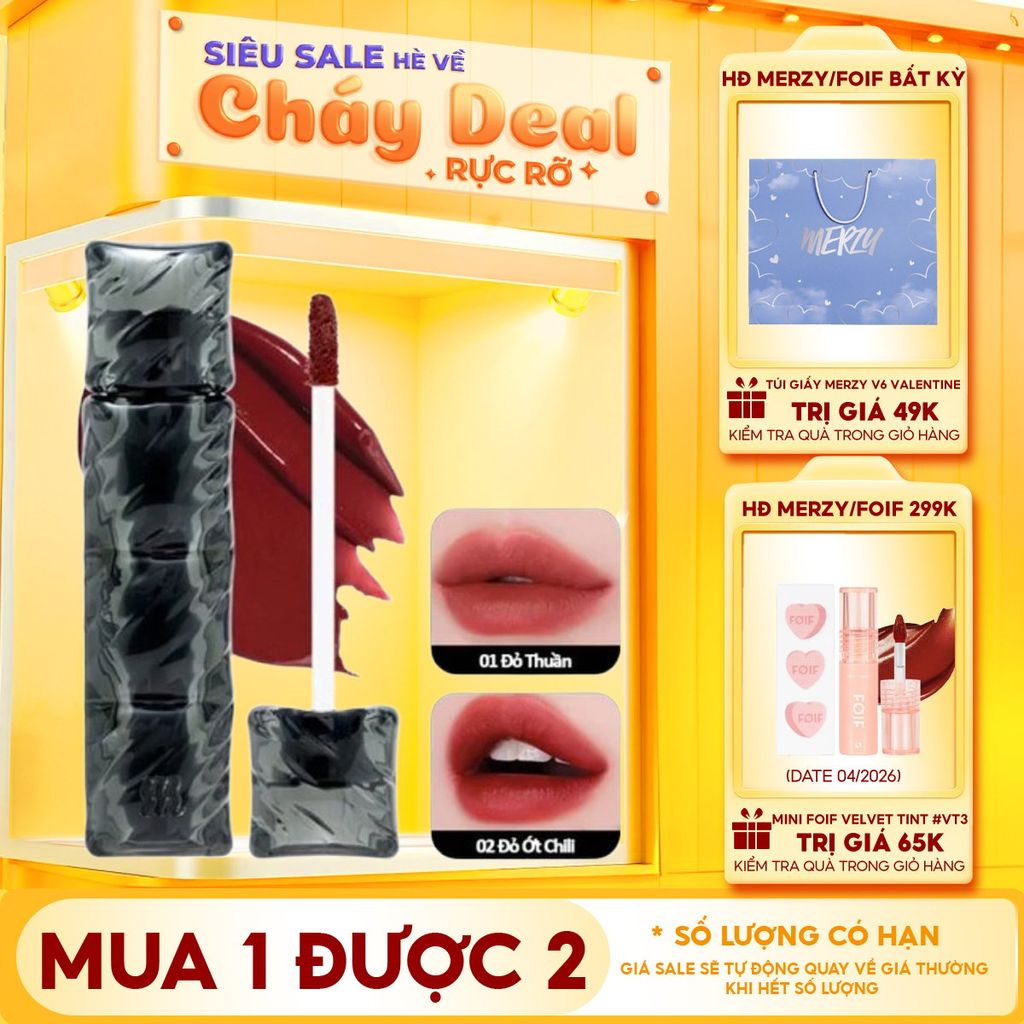 [NEW][V6 PUFFER][SON PHAO] Son Kem Lì Bền Màu, Lâu Trôi Merzy Puffer Velvet Tint 3.7g