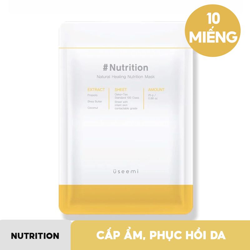 [4 GIẢI PHÁP] Mặt Nạ Giấy Dưỡng Ẩm, Ngăn Lão Hóa, Làm Dịu Da Chiết Xuất Từ Thiên Nhiên USEEMI Natural Healing Mask 25g