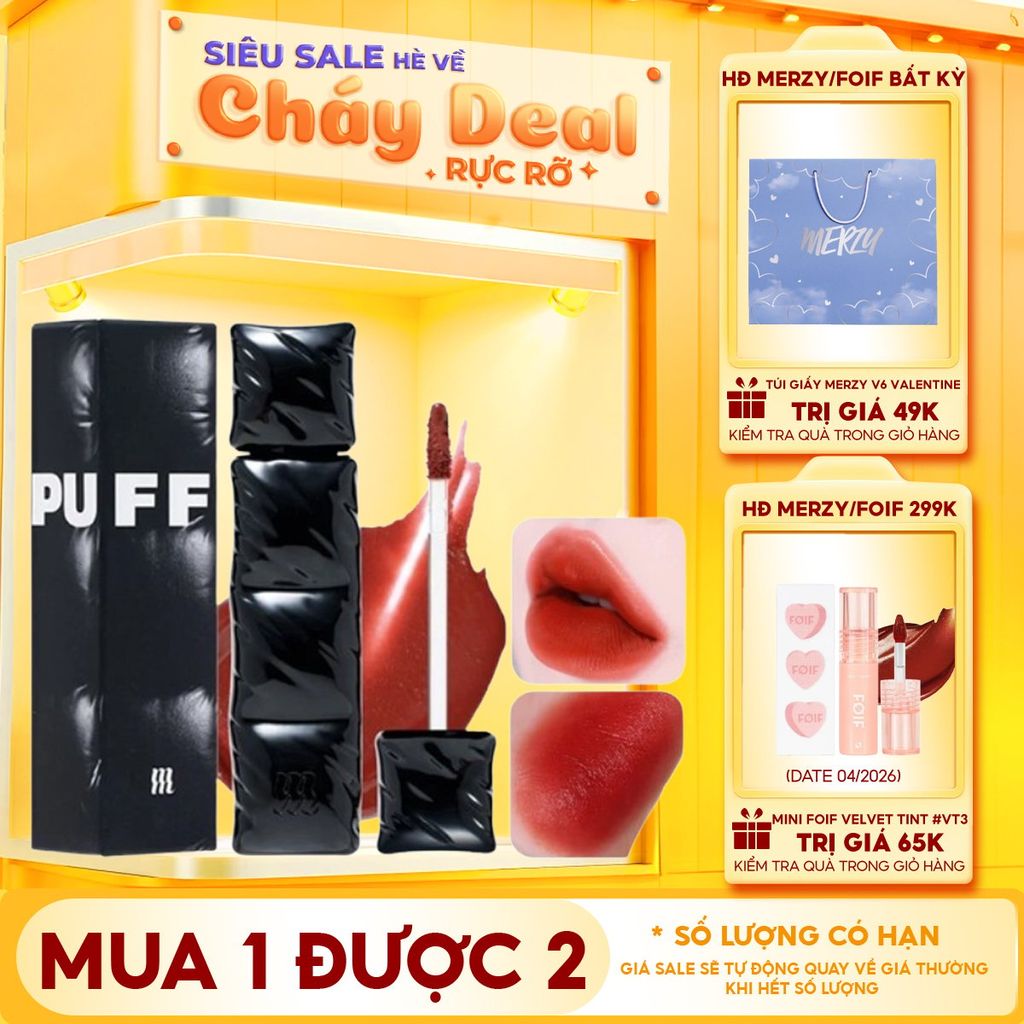 [NEW][V6 PUFFER] Son Kem Lì, Bền Màu, Lâu Trôi Merzy The First Velvet Tint