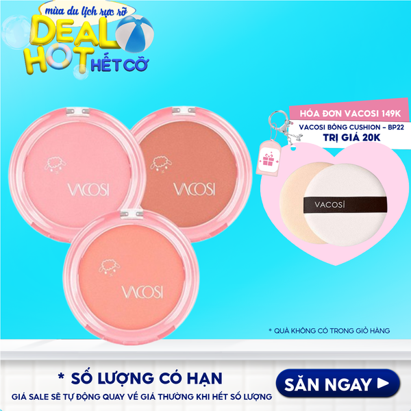 Phấn Má Hồng Bền Màu Vacosi Natural Studio Lolipop Blush Powder 7.3g