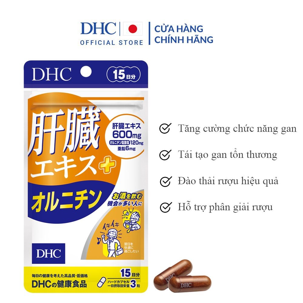 [GÓI 90 VIÊN/30 NGÀY] Viên Uống Tăng Cường Chức Năng Gan & Cải Thiện Da Mụn DHC Liver Essence + Ornithine