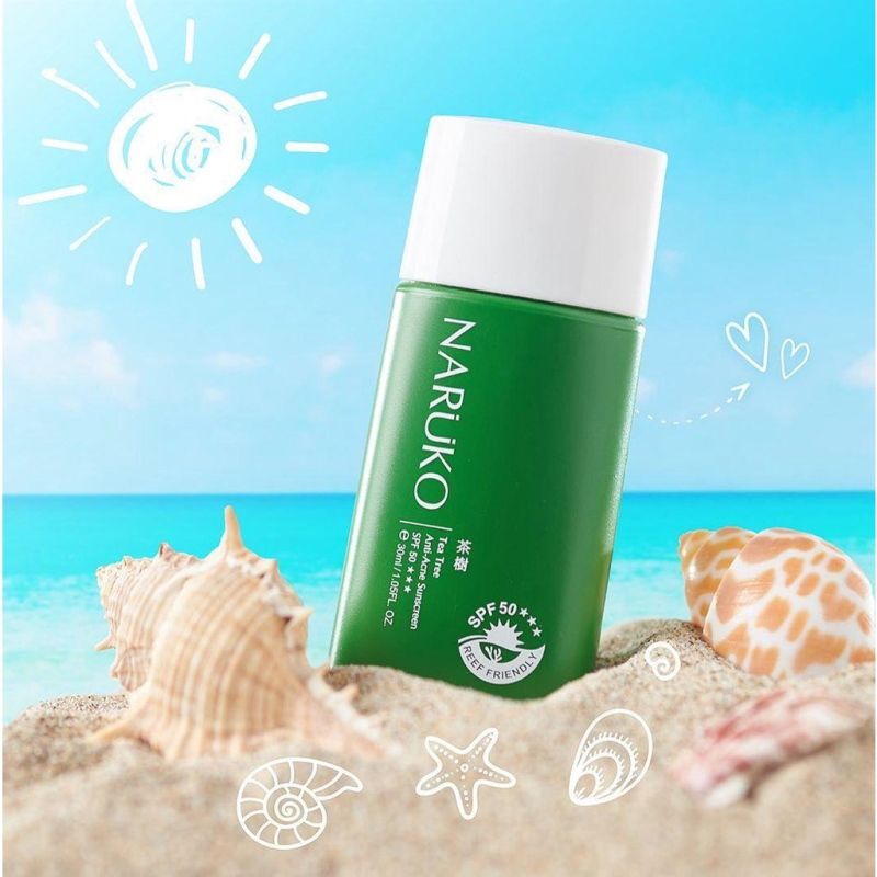 Kem Chống Nắng Cho Da Mụn Chiết Xuất Tràm Trà Naruko Tea Tree Anti-Acne Sunscreen SPF50/PA+++ 30ml