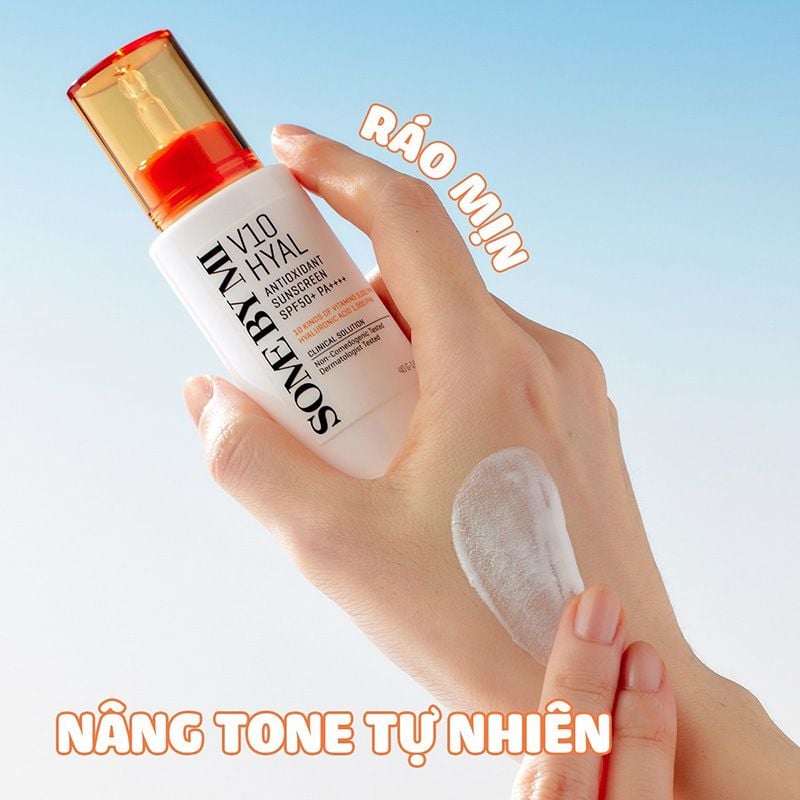 Kem Chống Nắng Some By Mi Nâng Tông, Hỗ Trợ Dưỡng Trắng Da V10 Hyal Antioxidant Suncreen SPF50+ PA++++ 40g