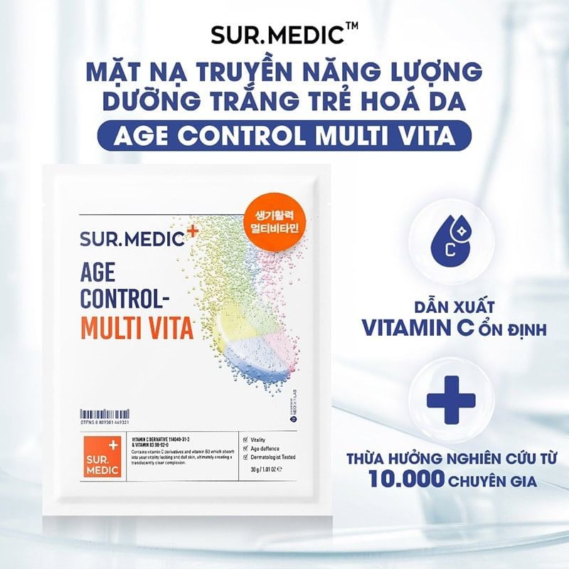 thegioiskinfood.com - Mặt Nạ Cung Cấp Multi Vitamin, Hỗ Trợ Dưỡng Sáng Da Sur.Medic+ Age Control-Multi Vita Mask 30g