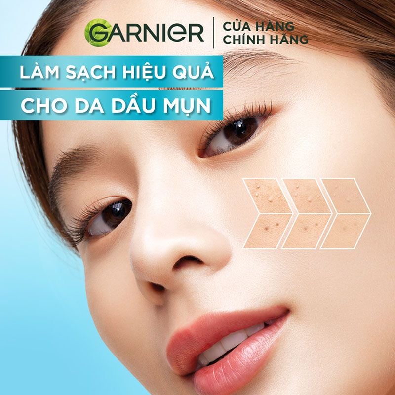 Sữa Rửa Mặt Dạng Gel Garnier Dịu Nhẹ Cho Da Dầu Mụn Skin Naturals Bright Complete Anti-Acne Cleansing Gel 120ml