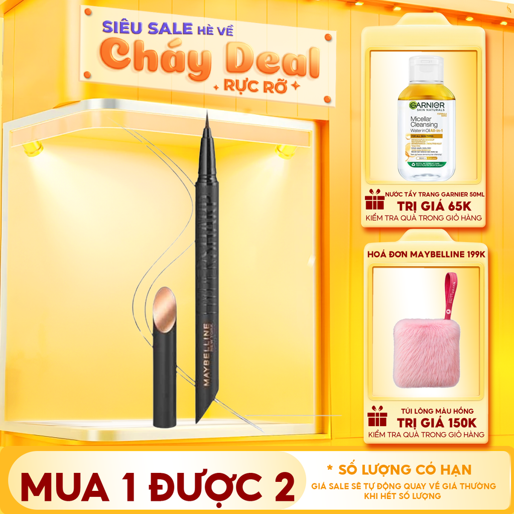 Bút Kẻ Mắt Nước Siêu Sắc Mảnh, Không Lem Trôi Maybelline New York Hyper Sharp Liner Extreme 0.4g