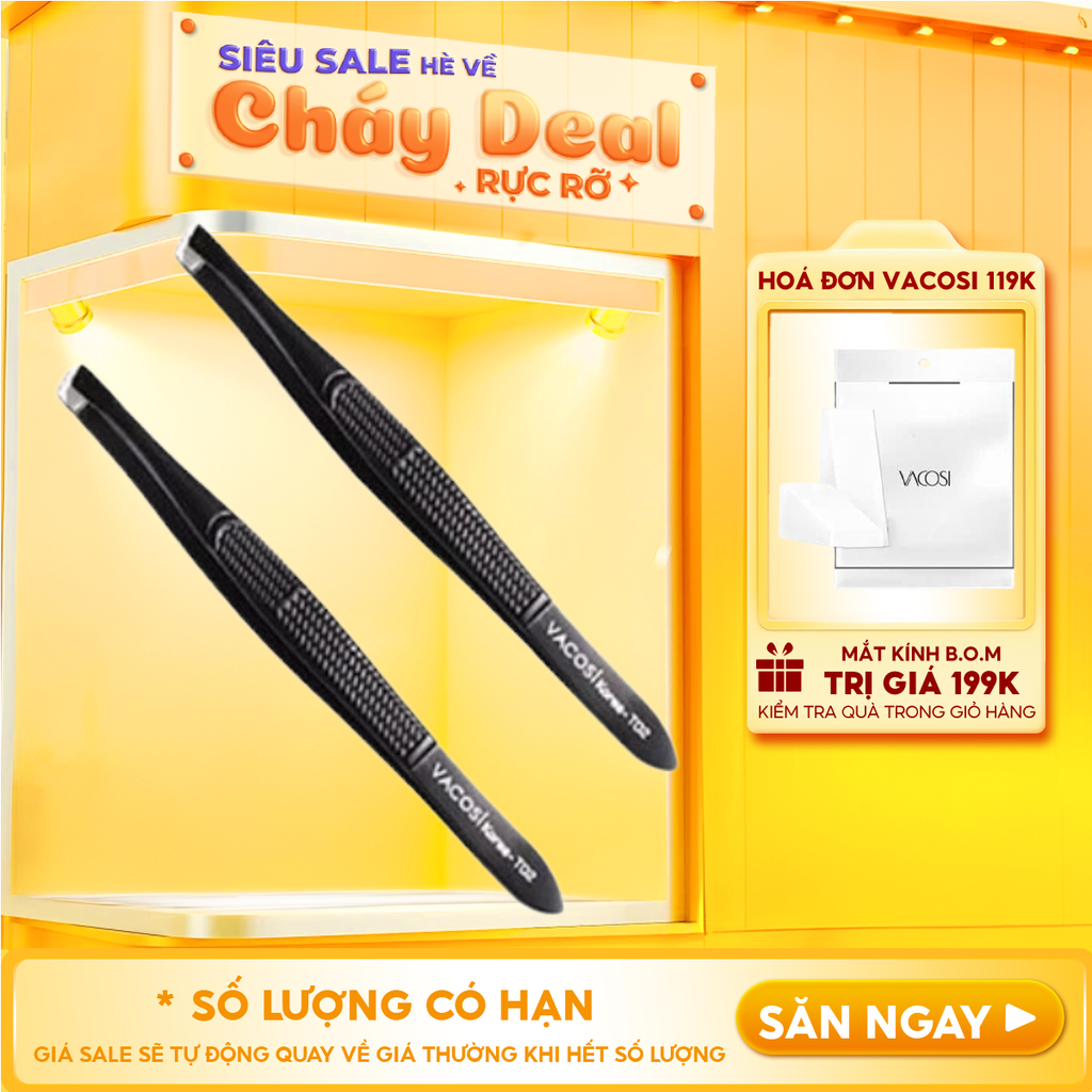 Nhíp Đầu Xéo Vacosi Slanted Tweezers - T02