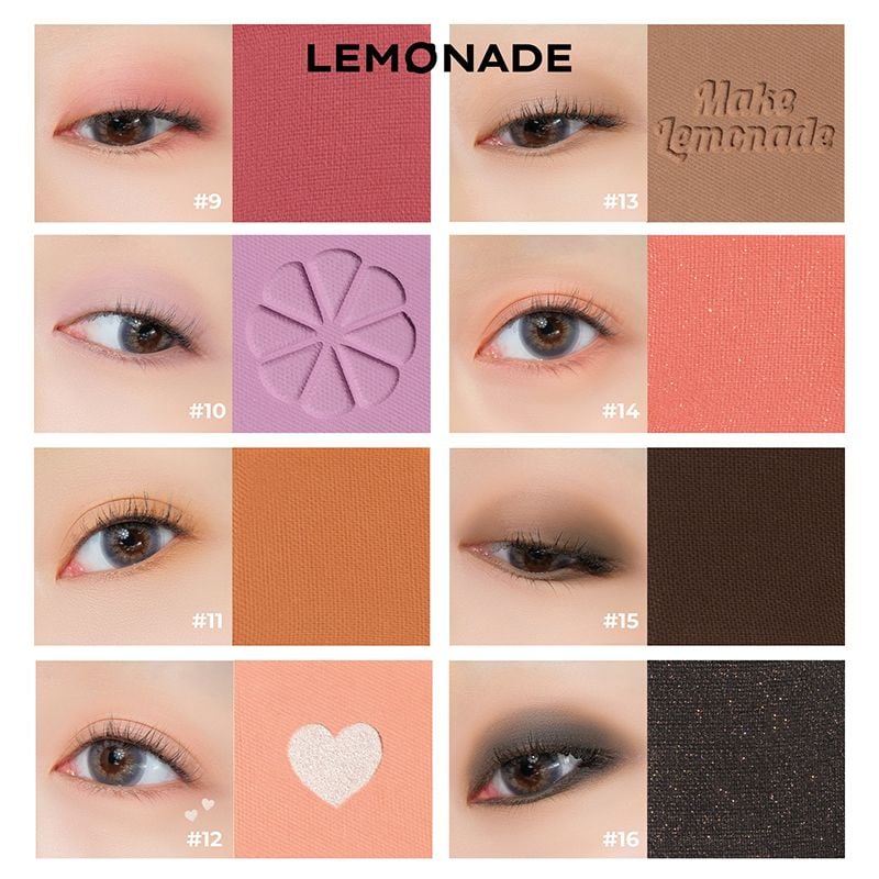 Bảng Phấn Mắt 16 Ô Siêu Mềm Mịn, Bền Màu, Lâu Trôi Lemonade Aesthetic Eyeshadow Palette 20.8g