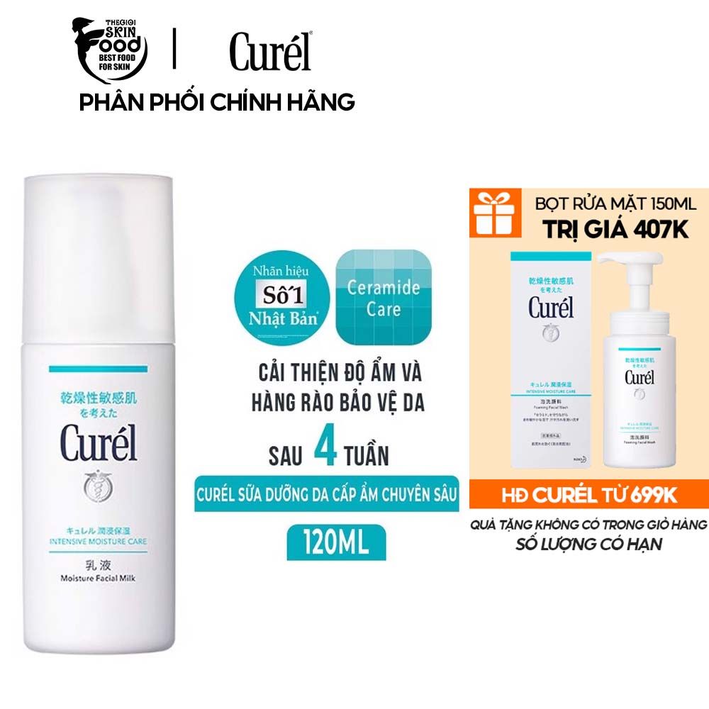 Sữa Dưỡng Da Cấp Ẩm Chuyên Sâu Curél Intensive Moisture Care Moisture Facial Milk 120ml