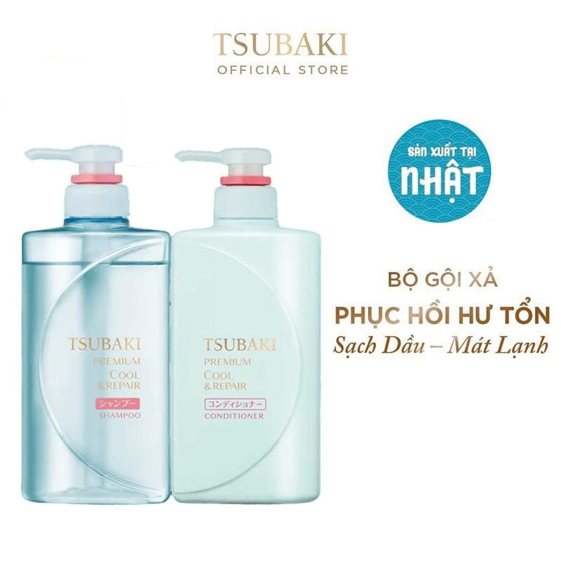 Bộ Gội Xả Sạch Dầu Mát Lạnh Tsubaki Premium Cool