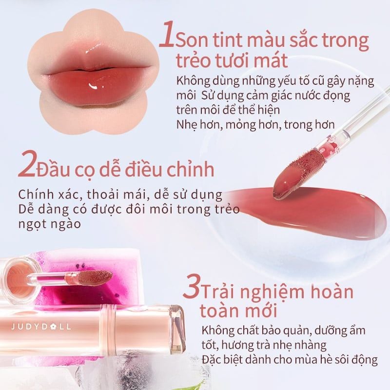 Son Tint Bóng Judydoll Iced Tea Watery Lip Gloss 2.4g