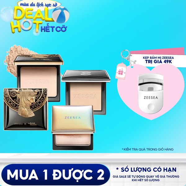 Phấn Nền Dạng Nén Kiềm Dầu, Chống Nước Zeesea Refreshing Silky Powder 8g