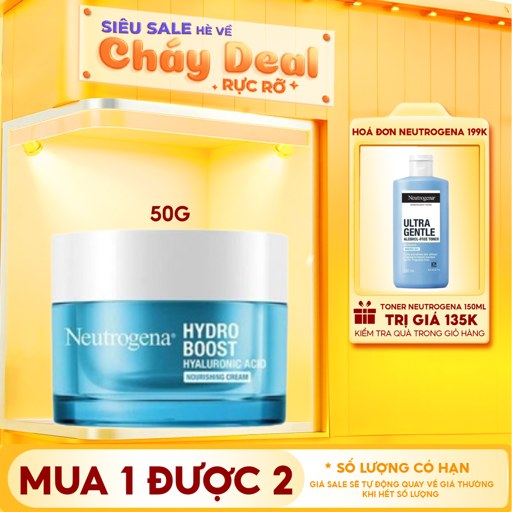 Kem Dưỡng Ẩm, Cấp Nước Giúp Da Mịn Màng Dành Cho Da Khô Neutrogena Hydro Boost Nourishing Gel Cream 50g