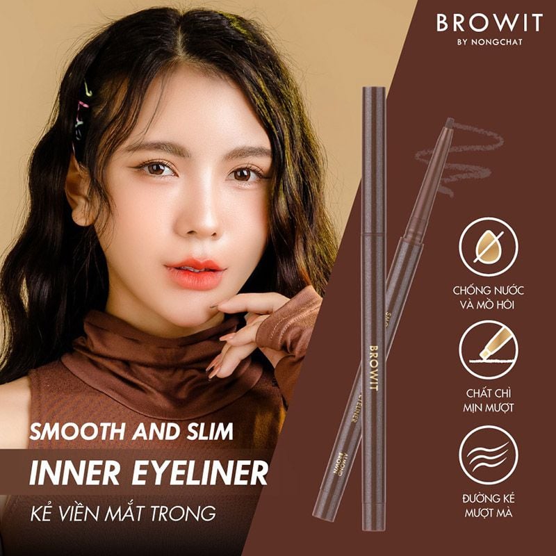 Kẻ Viền Mắt Trong Dạng Sáp, Chống Nước, Sắc Nét Browit Smooth and Slim Inner Eyeliner 0.1g