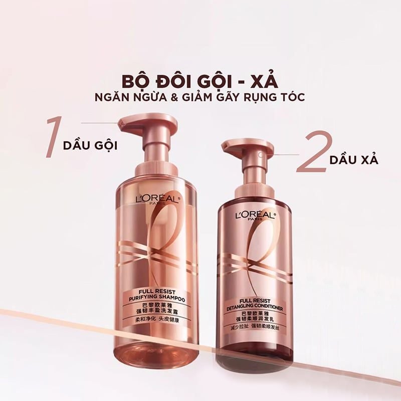 Dầu Gội, Dầu Xả Giảm Rụng Tóc, Giúp Tóc Chắc Khỏe L'oreal Full Resist 440ml