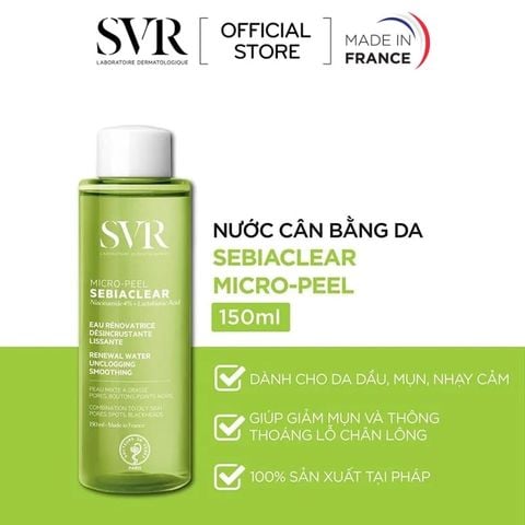 Nước Hoa Hồng SVR Dành Cho Da Dầu Mụn Sebiaclear Micro Peel 150ml