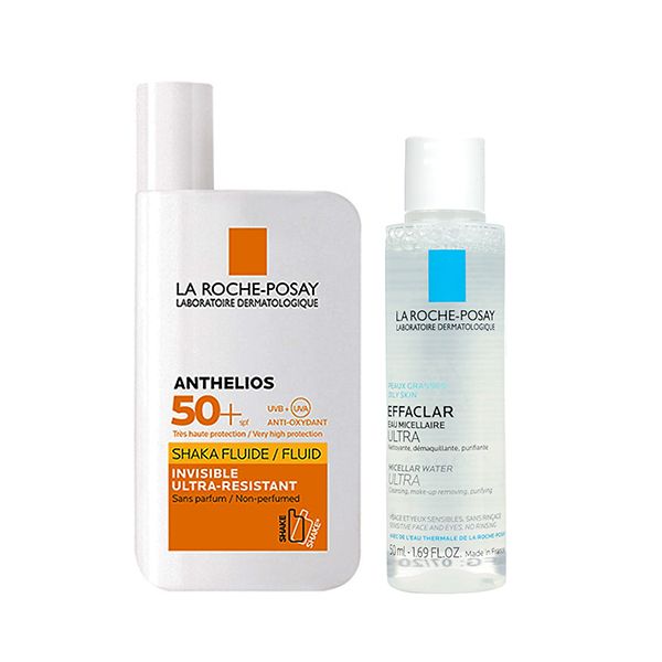 [2 Items] Bộ Đôi Chống Nắng Và Làm Sạch Da La Roche-Posay Anthelios Shaka Fluid 50ml + Micellar Water Ultra Sensitive Skin 50ml