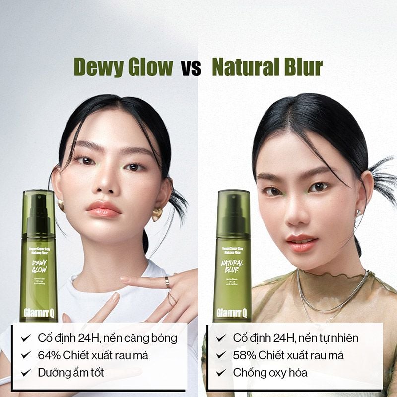 Xịt Khóa Nền Glamrr Q Cố Định Trang Điểm Thuần Chay Cho Da Nhạy Cảm Vegan Super Makeup Fixer