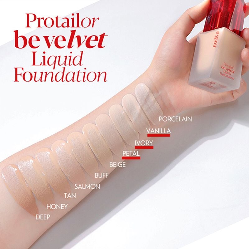 Kem Nền Thuần Chay, Che Phủ Tốt, Cấp Ẩm Espoir Pro Tailor Foundation Be Velvet SPF22 PA++ 30g