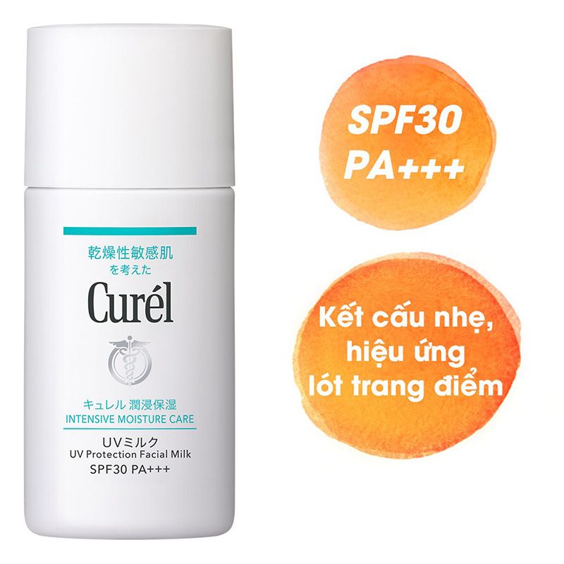 Sữa Chống Nắng Dành Cho Da Khô, Nhạy Cảm Curél UV Protection Face Milk SPF30/PA+++ 30ml