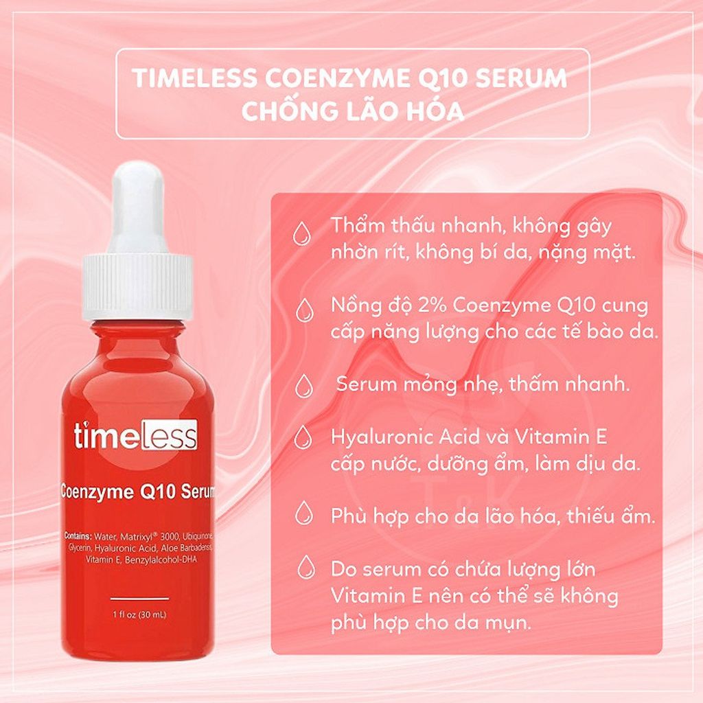 Serum Timeless Tinh Chất Chống Lão Hóa Timeless Coenzyme Q10 Serum 30ml