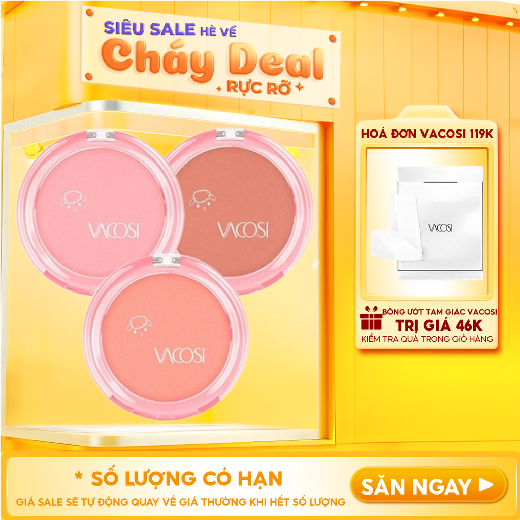 Phấn Má Hồng Bền Màu Vacosi Natural Studio Lolipop Blush Powder 7.3g