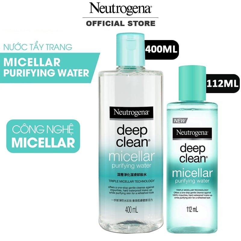 Nước Tẩy Trang Thanh Lọc Và Làm Sạch Sâu Neutrogena Deep Clean Micellar Purifying Water 400ml