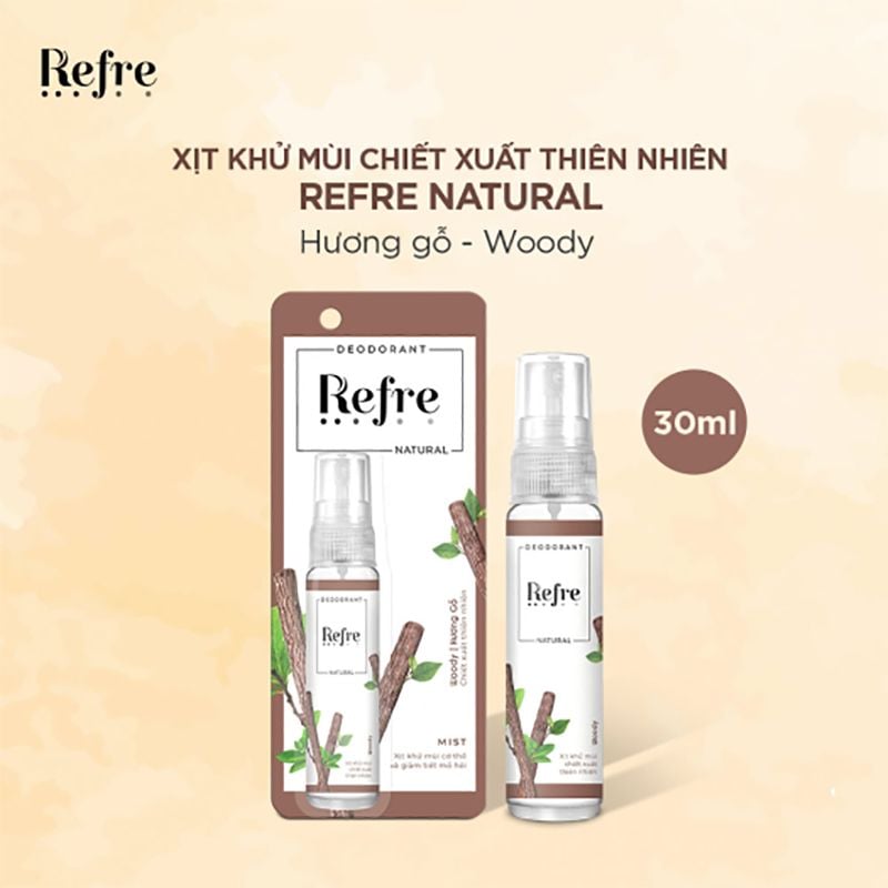 Xịt Khử Mùi Trắng Da, Giảm Thâm Sạm, Hỗ Trợ Se Khít Lỗ Chân Lông Refre Natural Deodorant Mist 30ml