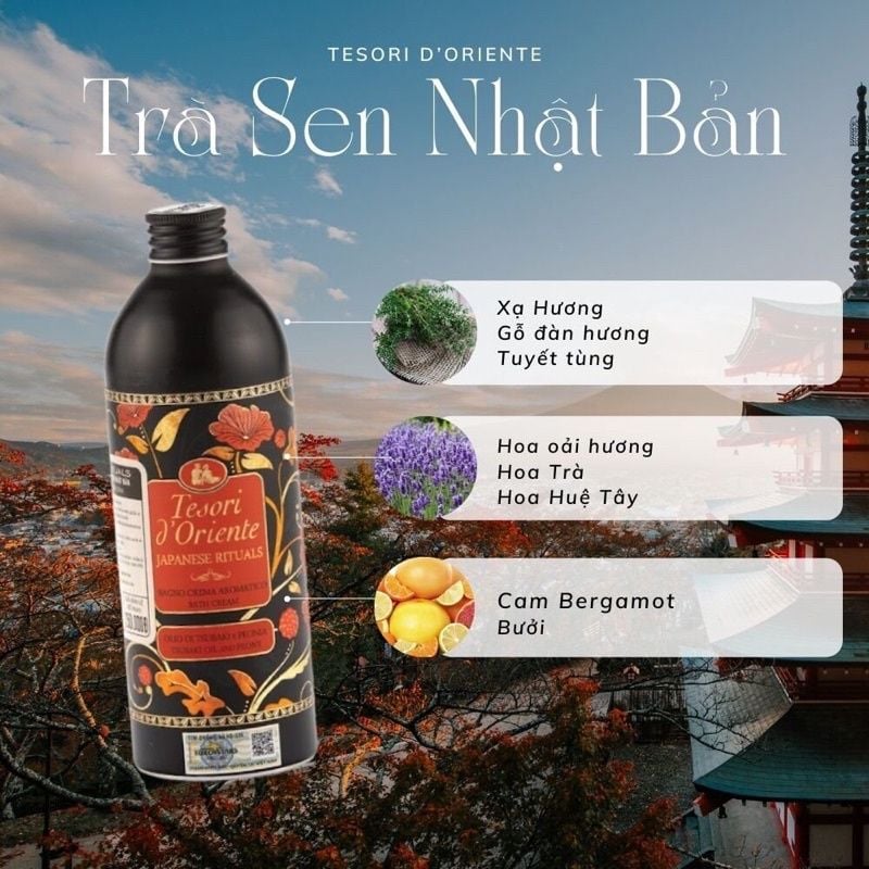 Sữa Tắm Tesori d'Oriente Hương Nước Hoa Ý Nhiều Mùi Aromatic Bath Cream