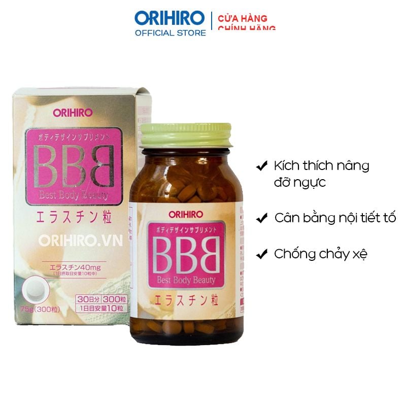 [Hộp 300 Viên] Viên Uống Nở Ngực Orihiro Best Body Beauty 75g