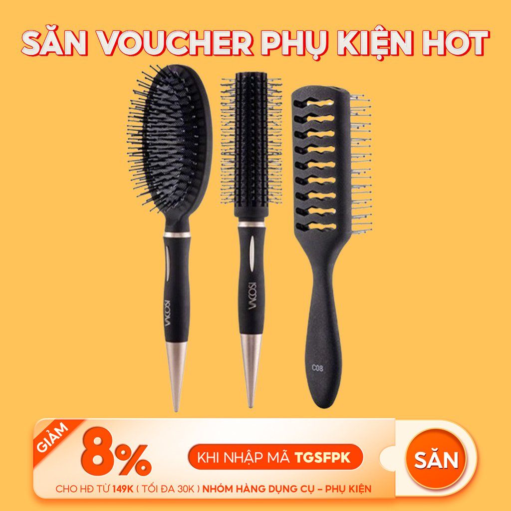 Lược Chải Tóc Gỡ Rối, Tạo Kiểu Và Phồng Tóc Vacosi For All Hair Types Styling Hairbrush