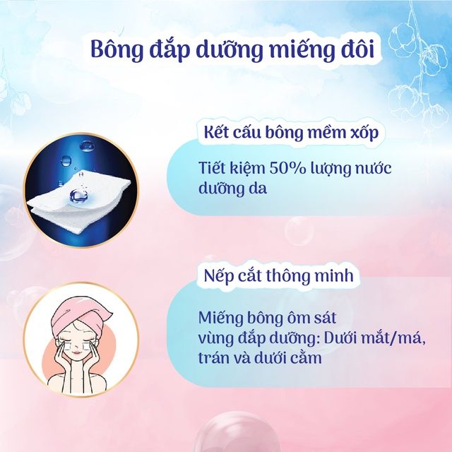 Bông Tẩy Trang, Đắp Dưỡng Silcot Miếng Đôi Tiện Dụng - 40 Miếng