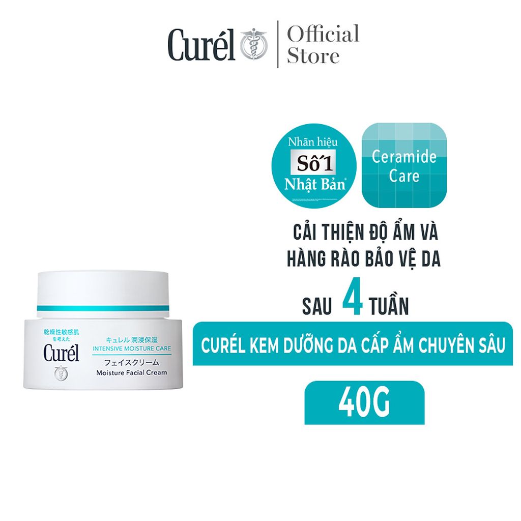 Kem Dưỡng Cấp Ẩm Chuyên Sâu Curél Intensive Moisture Care Moisture Facial Cream 40g