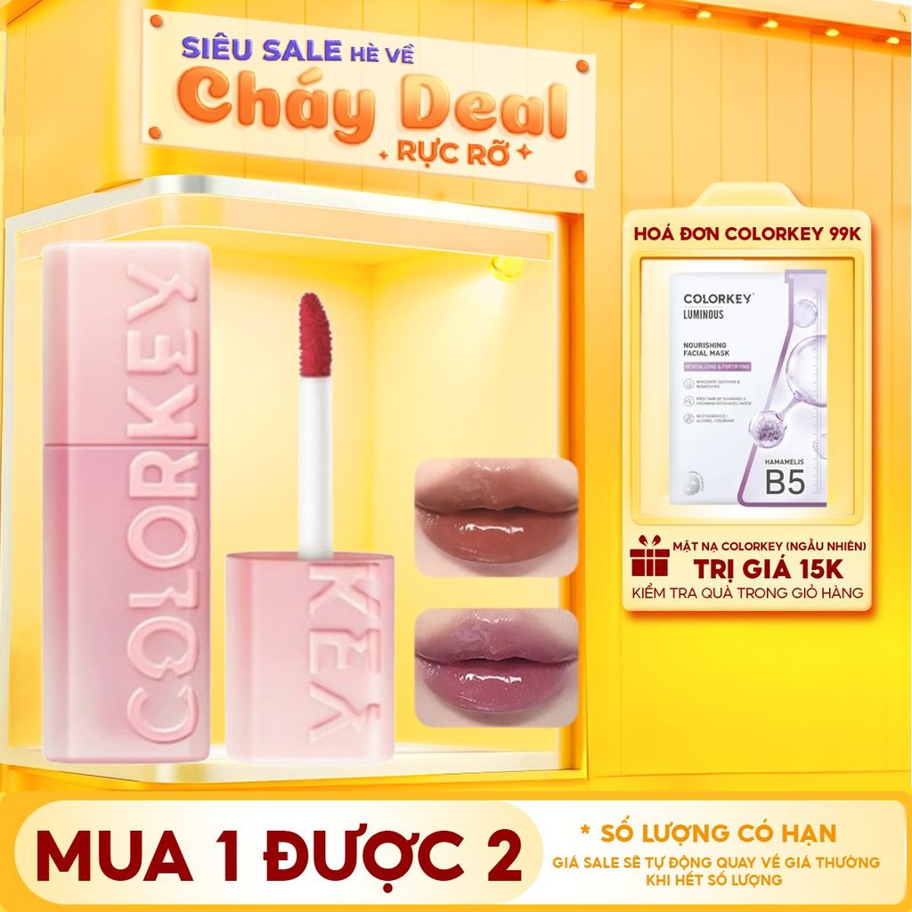 Son Bóng Gương Bền Màu, Lâu Trôi Colorkey Light Chaser Lip Plumping Gloss 1.7g