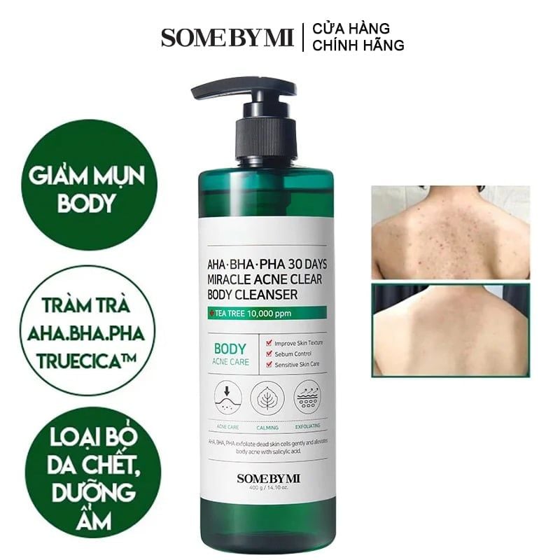 Sữa Tắm Trị Mụn Lưng Some By Mi AHA-BHA-PHA 30 Days Miracle Acne Clear Body  Cleanser 400g