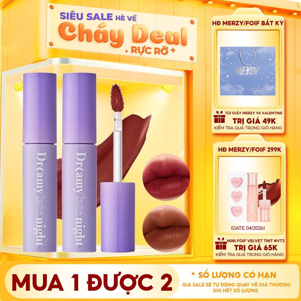 [Màu 9-17] Son Kem Lì, Mịn Mượt Nhẹ Môi Merzy Dreamy Late Night Mellow Tint 4g
