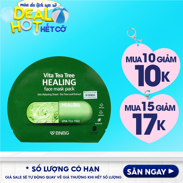 Mặt Nạ Miếng Thải Độc Da, Giảm Mụn Chiết Xuất Tràm Trà BNBG Vita Tea Tree Healing Face Mask Pack 30ml