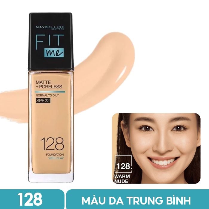 Kem Nền Kiềm Dầu, Cho Lớp Nền Mịn Lì Tự Nhiên Maybelline Fit Me Matte Poreless Foundation 30ml