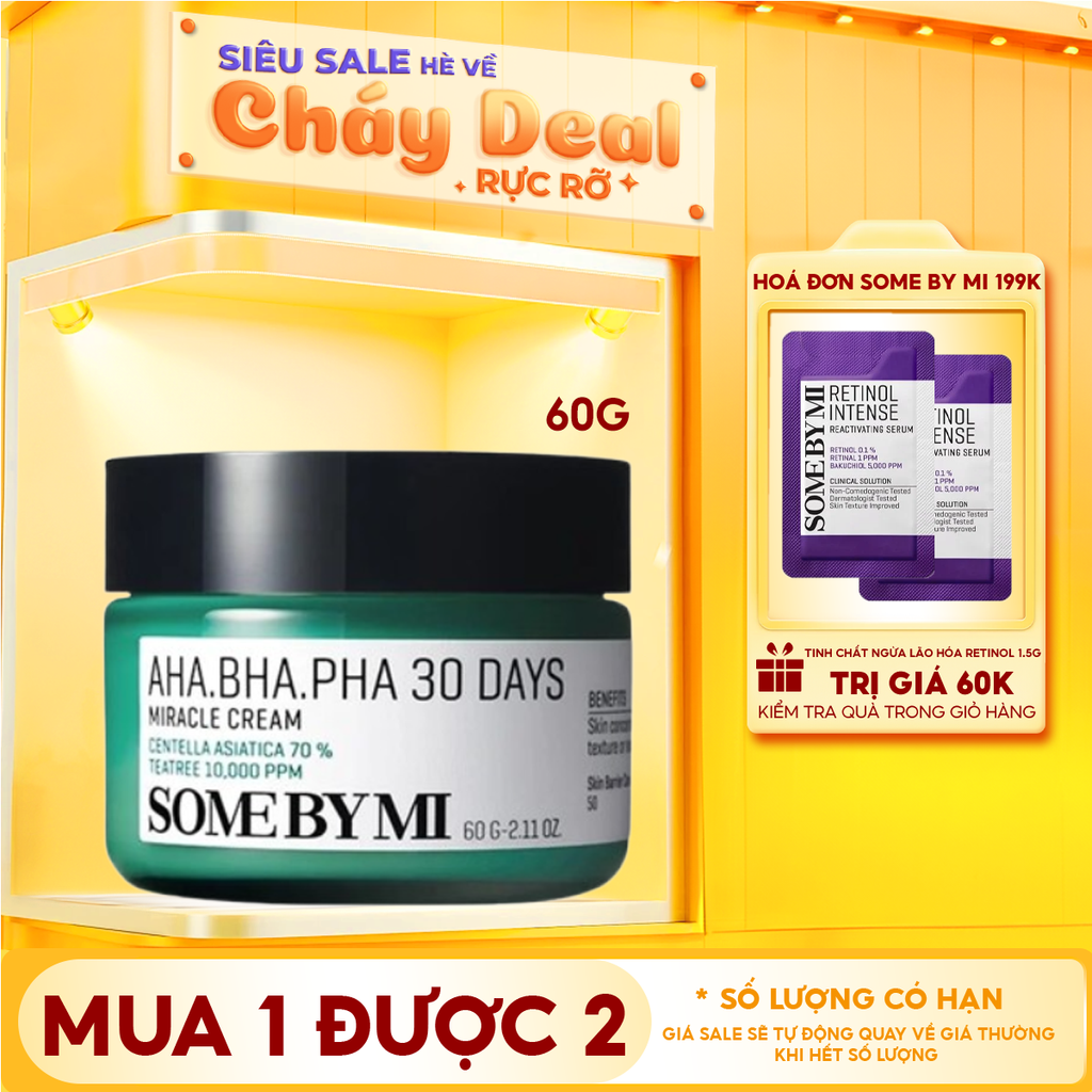 Kem Dưỡng Some By Mi Hỗ Trợ Cải Thiện Mụn AHA-BHA-PHA 30 Days Miracle Cream