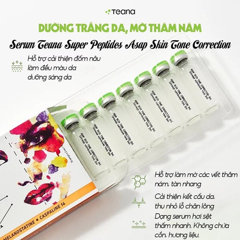 Serum Teana Hỗ Trợ Dưỡng Sáng Da, Mờ Thâm Nám Super Peptides ASAP Skin Tone Correction Serum