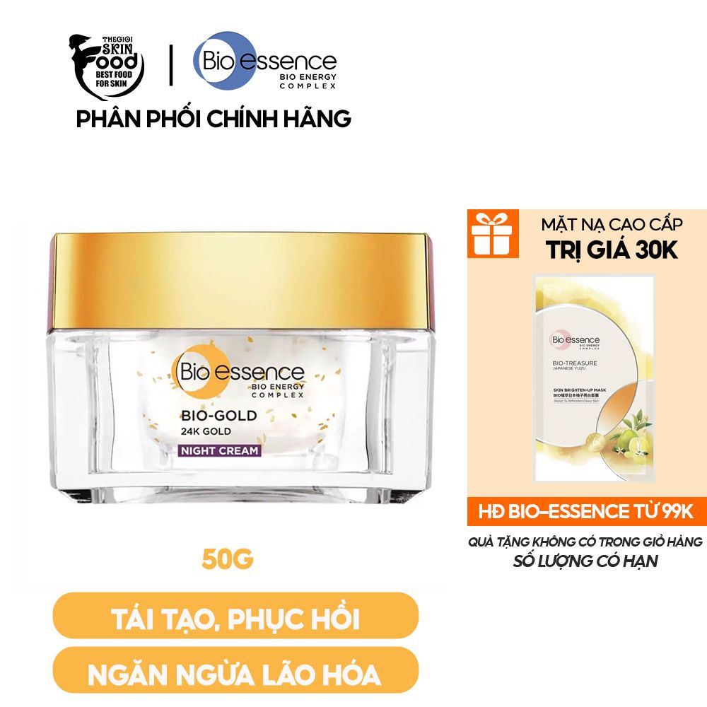 Kem Dưỡng Ban Đêm Cải Thiện Nếp Nhăn Chiết Xuất Vàng 24k Bio-essence Bio-Gold Night Cream 40g