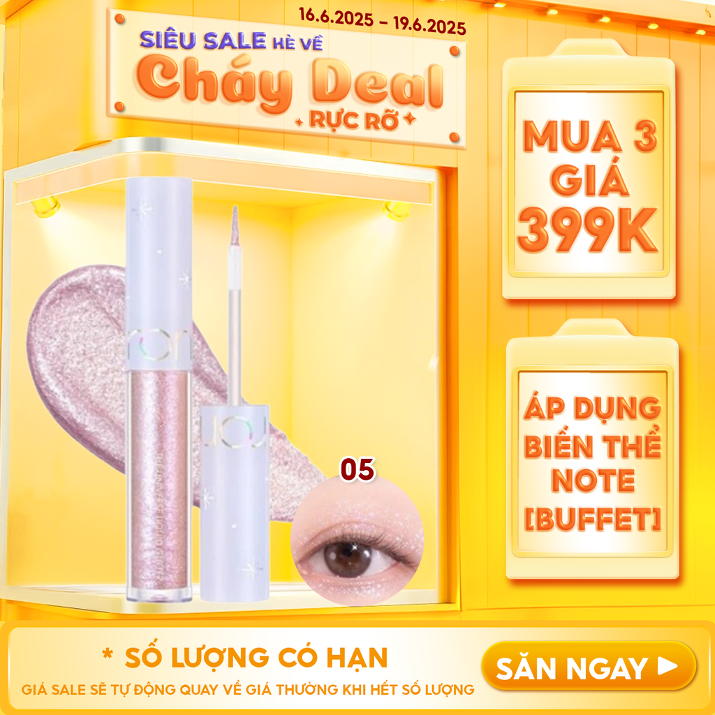 Gel Nhũ Mắt Romand Lấp Lánh, Bền Màu, Lâu Trôi The Universe Liquid Glitter 2g