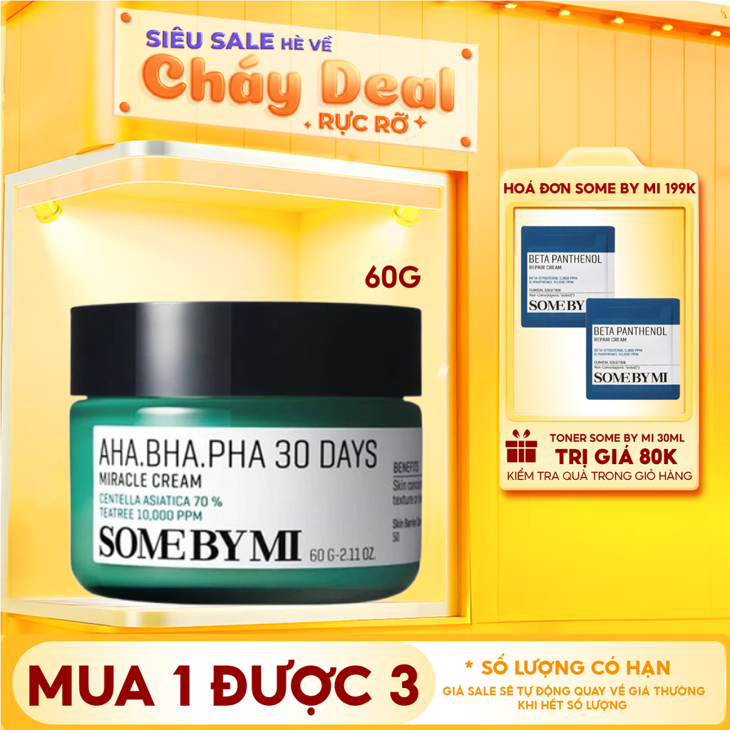 Kem Dưỡng Some By Mi Hỗ Trợ Cải Thiện Mụn AHA-BHA-PHA 30 Days Miracle Cream