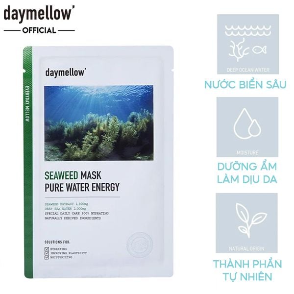 Mặt Nạ Miếng Daymellow Dưỡng Ẩm Nuôi Dưỡng Với Năng Lượng Nước Biển Sâu Mask Pure Water Energy #Seaweed