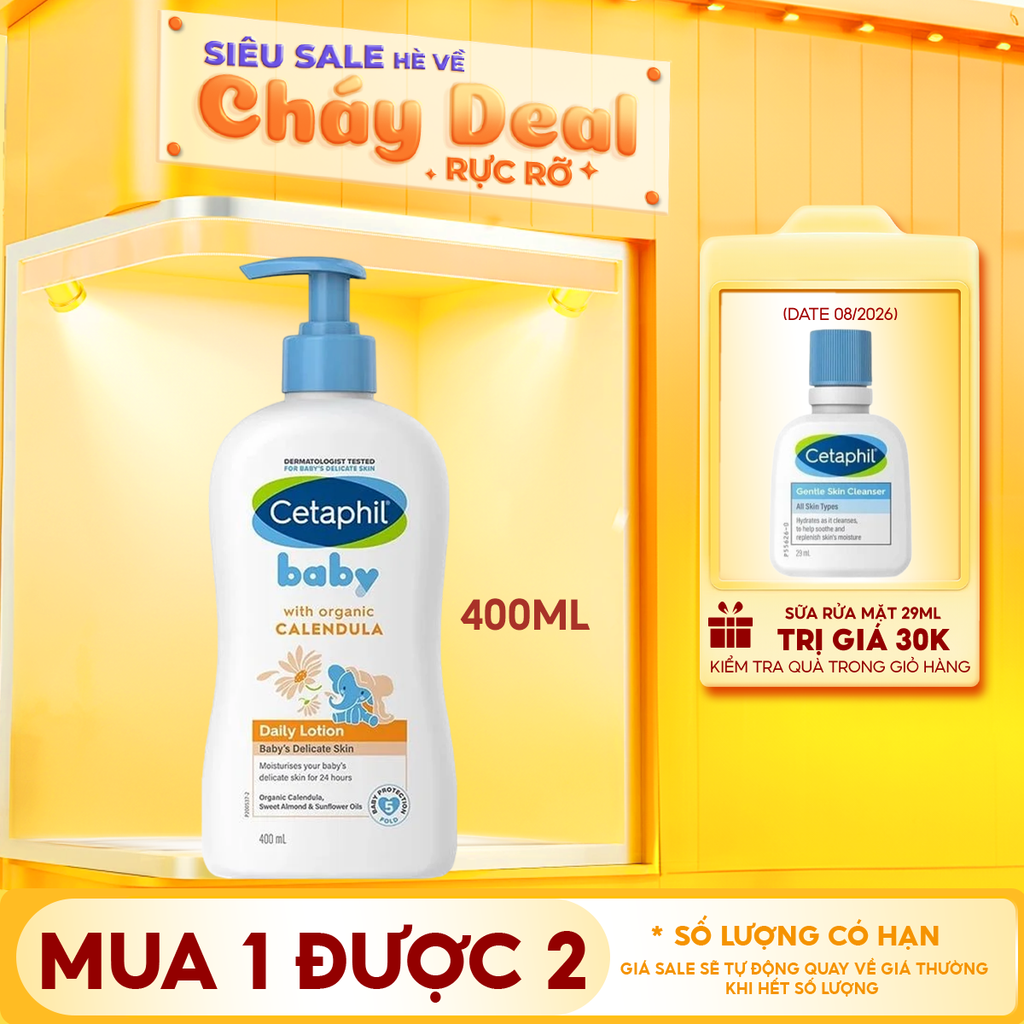 Sữa Dưỡng Da Trẻ Em Cetaphil Baby Daily Lotion With Organic Calendula 400ml