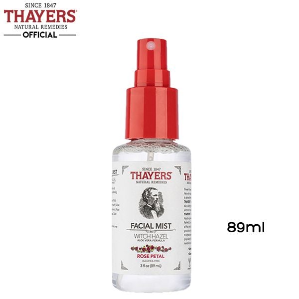 [Mini 89ml] Nước Hoa Hồng Dạng Xịt Không Cồn Giúp Làm Sạch, Dịu Da Thayers Witch Hazel Aloe Vera Formula Facial Mist Rose Petal 89ml